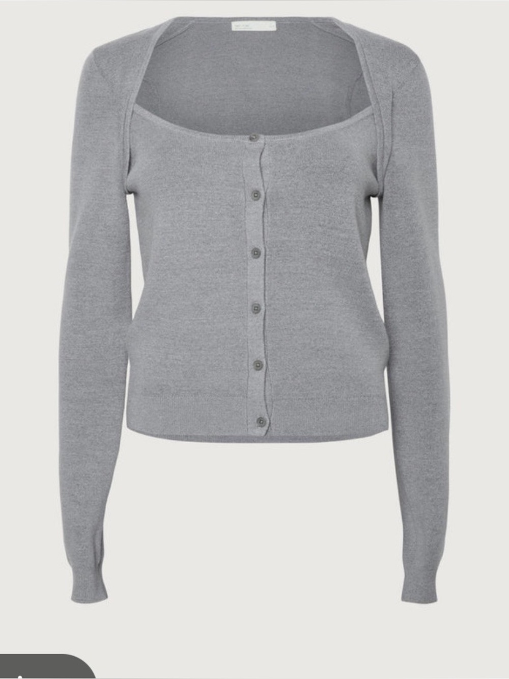 Oak Fort BUTTON FRONT SQUARE NECK SWEATER size medium minimalist